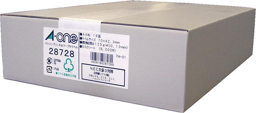 エーワン パソコン&ワープロ ラベル シール プリンタ兼用 18面 500枚 28728（10セット）