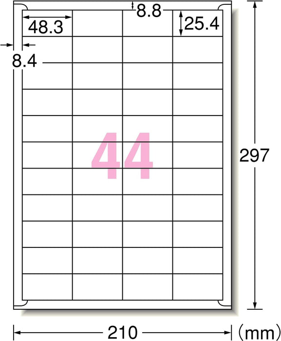 エーワン ラベルシール インクジェット 44面 20枚 28943（10セット）