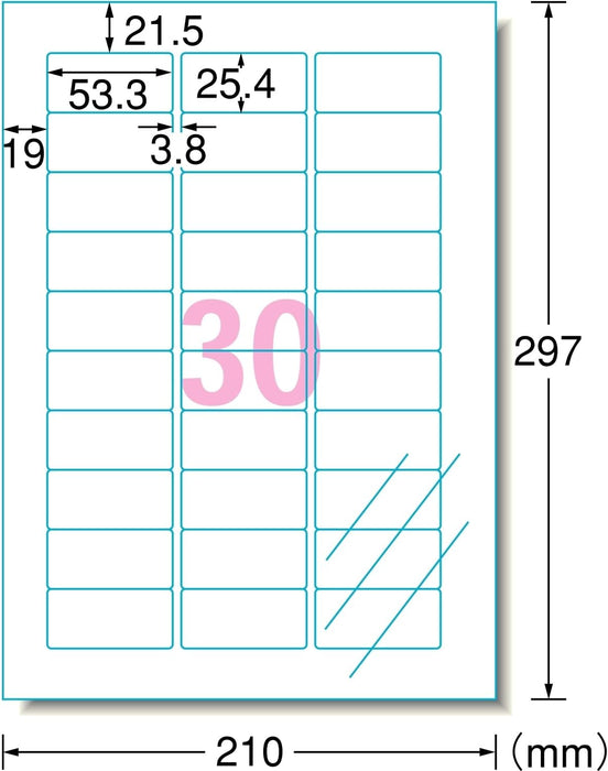 エーワン_インクジェットプリンタラベル３０面 28973 /4906186289733