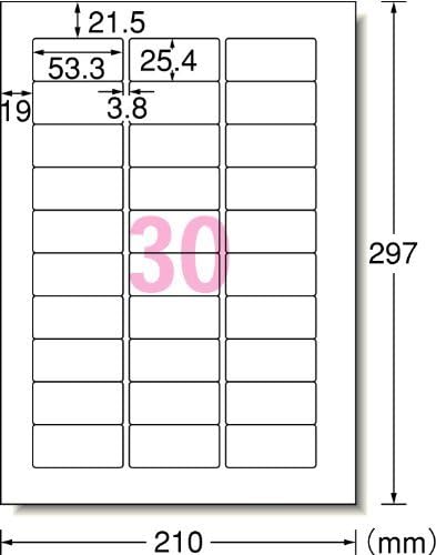 エーワン ラベルシール 水に強い 光沢フィルム ホワイト 30面 3枚 28983（10セット）