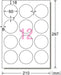 エーワン ラベルシール インクジェット 光沢紙 12面 丸型 10枚 29225（10セット）