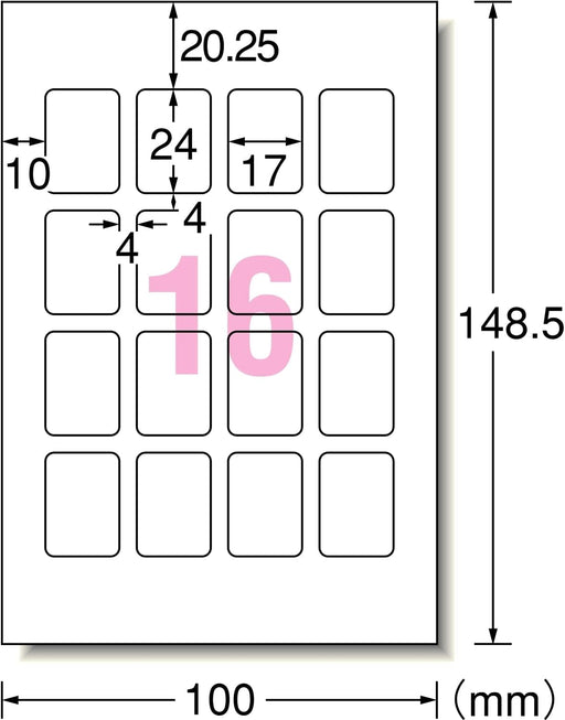 エーワン 写真シール フォト光沢紙 16面 12枚 29331（10セット）