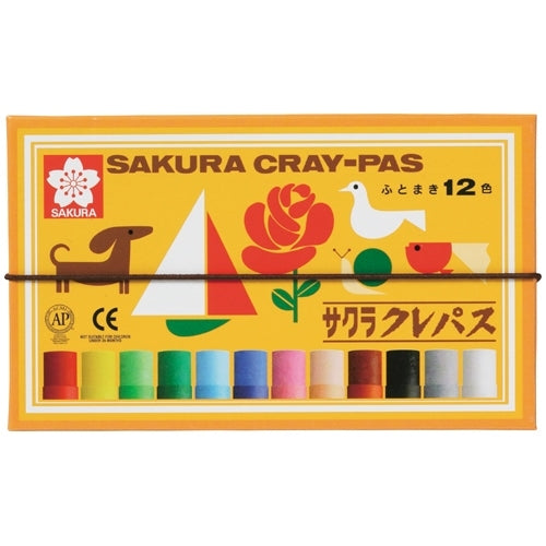 12 colors of Sakura Color Products Corp. pastel crayon LP12R rolling thickly