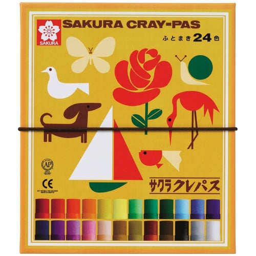 24 colors of Sakura Color Products Corp. pastel crayon LP24R rolling thickly