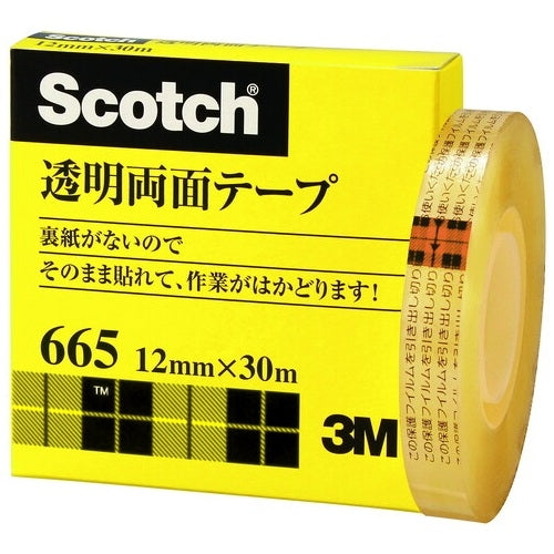 スリーエムジャパン スコッチ透明両面テープ665-1-12 12mm×30m 4547452716937