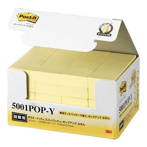 Threeemjapan Post-it 5001POP-Y pop up refill replacement yellow