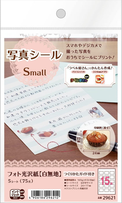 エーワン 写真シール フォト光沢紙 15面 5シート 29621（10セット）