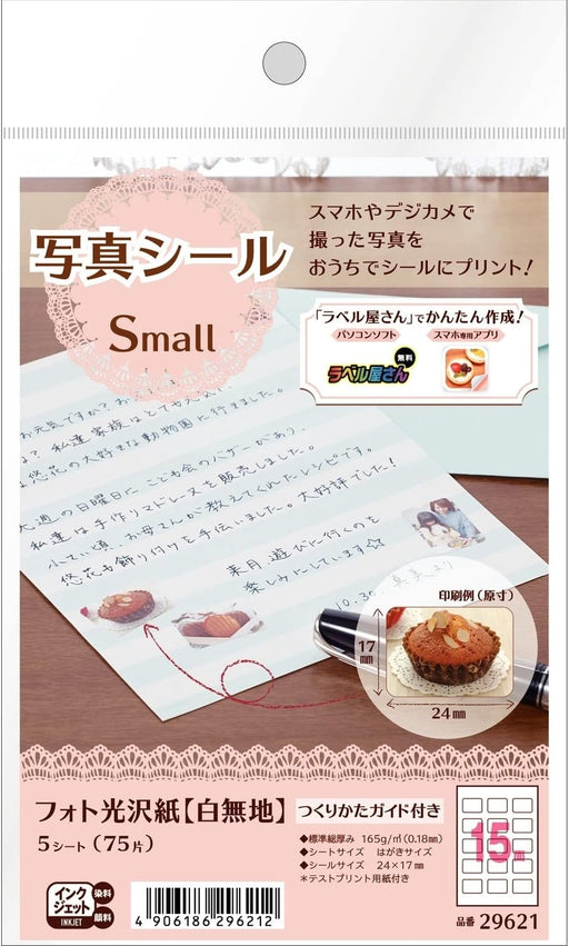 エーワン 写真シール フォト光沢紙 15面 5シート 29621（10セット）