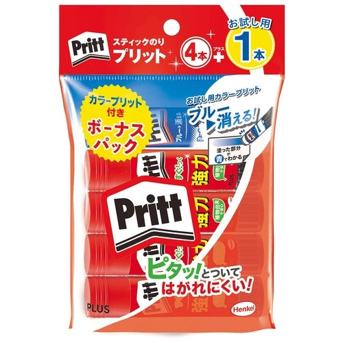 【プラス】プリットR セリース 強粘着4P＋カラー1P