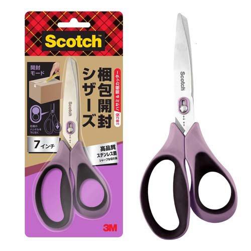 3M スコッチ ハサミ カッター機能付き 梱包開封シザーズ ステンレス 7インチ はさみ 1487-J 新製品 梱包発送用品 shipping用品（10セット）