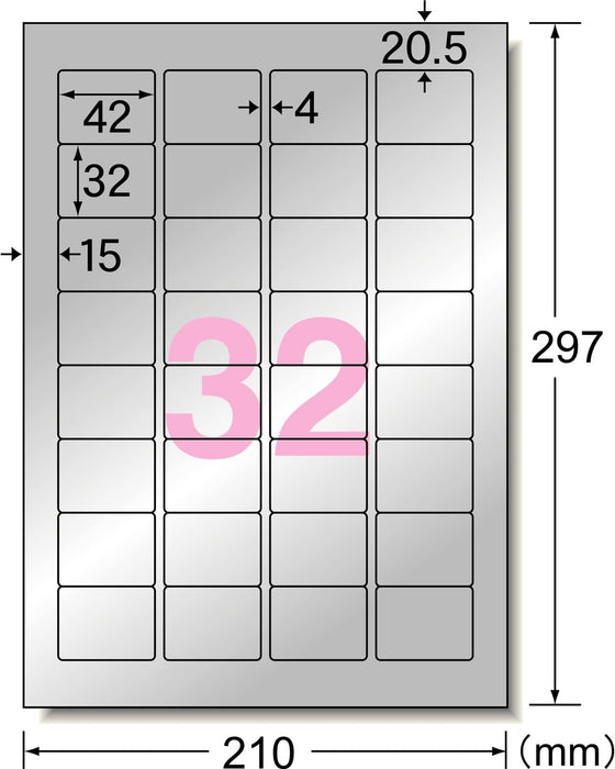 エーワン 屋外でも使えるラベル シルバーツヤ消し 32面 5枚 31052（10セット）