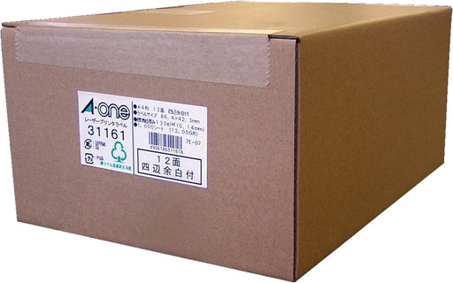 エーワン ラベルシール レーザー 12面 1000枚 31161（10セット）