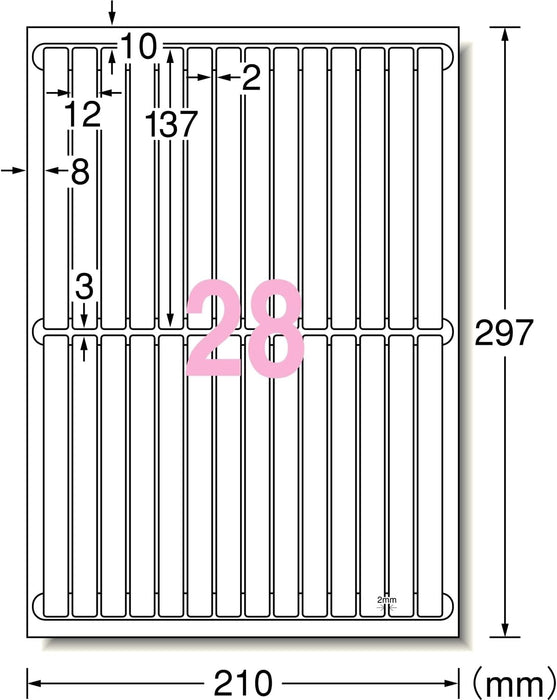 エーワン ラベルシール プリンタ兼用 キレイにはがせる 28面 10枚 31177（10セット）