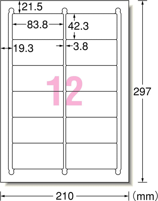 エーワン ラベルシール プリンタ兼用 キレイにはがせる 12面 10枚 31275（10セット）