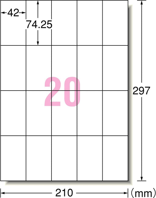 エーワン ラベルシール プリンタ兼用 再生紙 20面 100枚 31318（10セット）