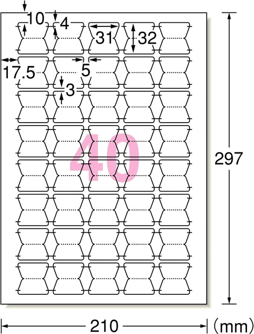 エーワン インデックスラベルシール プリンタ兼用 40面 18枚 31481（10セット）