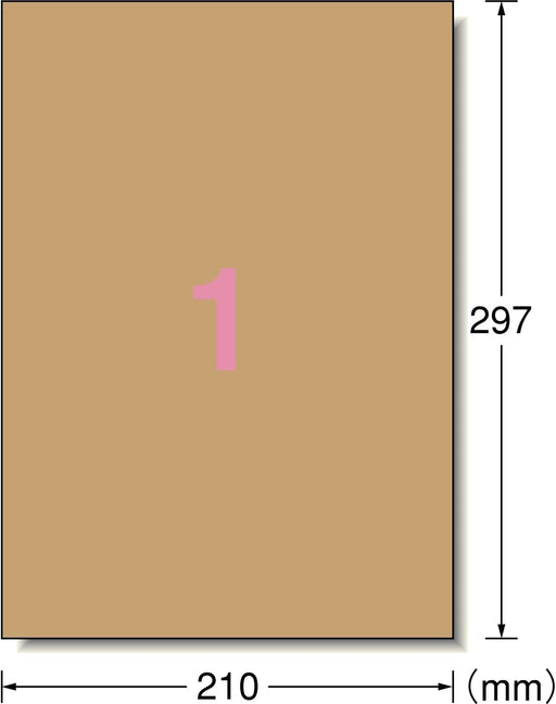 エーワン ラベルシール プリンタ兼用 クラフト紙 ダークブラウン 1面 15枚 31741（10セット）
