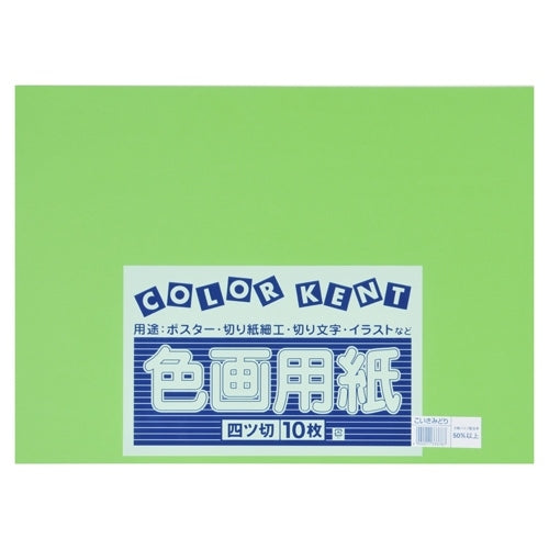 大王製紙 再生色画用紙 4ツ切10枚 こいきみどり 4902011333787