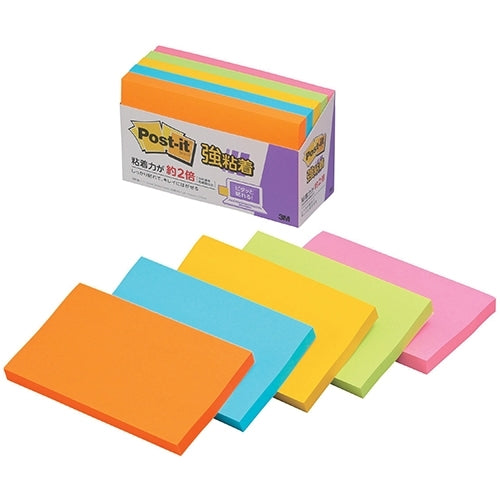 3M Japan Post-it 655-5SSAN لاصق قوي 75 مم × 127 مم فلورسنت