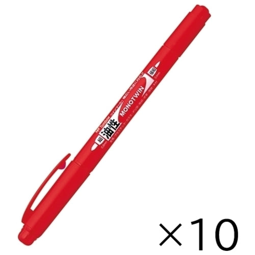 トンボ鉛筆 モノツイン極細 OS-TME25 赤 10本 2147345064842