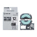 King Jim PRO tape mat SB12S black letters on white 12mm