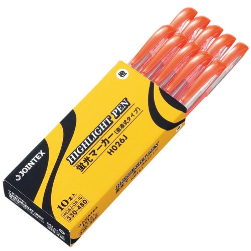 Penanda pendarfluor Jointex jenis cecair langsung oren 10 keping H026J-OR-10 4547345018308