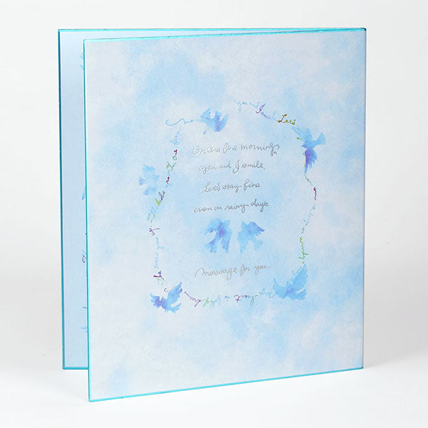 Midori/33139006_Color farbiges Papier mit blauem Vogelmuster/4902805331395