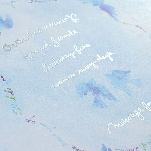 Midori/33139006_Color farbiges Papier mit blauem Vogelmuster/4902805331395