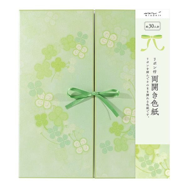 Midori/33145006_Color doppelseitiges Band mit Kleeblattmuster aus farbigem Papier/4902805331456