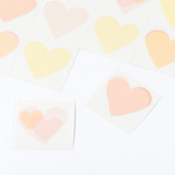 カラー色紙 ハート柄 シール付(1枚入) デザインフィル 4902805331548