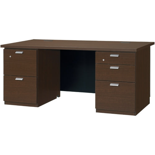 PLUS（プラス）オフィス家具 両袖机 EJ-160DA MH【重　