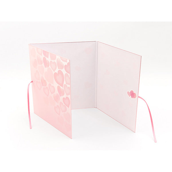 33224006 たくさん書けるミドリ カラー色紙 三つ折りリボン ハート柄デザインフィルIAZ02GE デザインフィル 4902805332248（3セット）