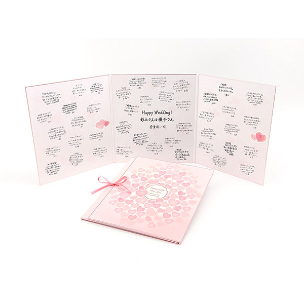 33224006 たくさん書けるミドリ カラー色紙 三つ折りリボン ハート柄デザインフィルIAZ02GE デザインフィル 4902805332248（3セット）