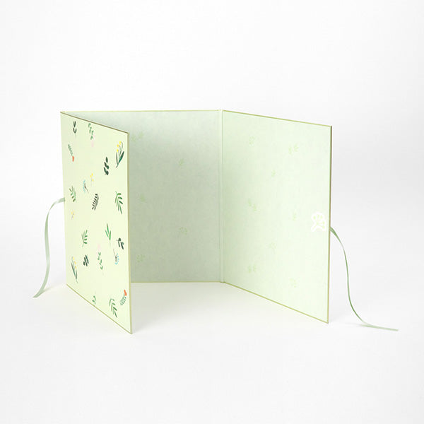 カラー色紙 三つ折りリボン花柄 33256 ミドリ 33256006　4902805332569（3セット）