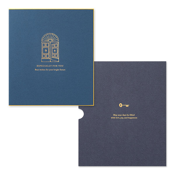 ミドリ  カラー色紙 寄せ書きシール36枚・スリーブケース付 扉 紺(33277006) 　4902805332774（10セット）