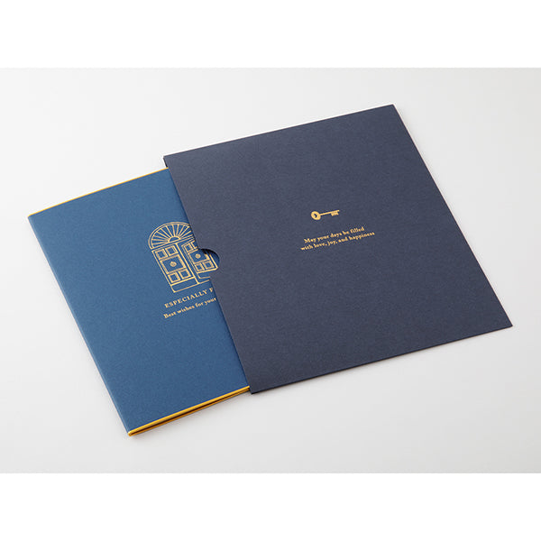 ミドリ  カラー色紙 寄せ書きシール36枚・スリーブケース付 扉 紺(33277006) 　4902805332774（10セット）