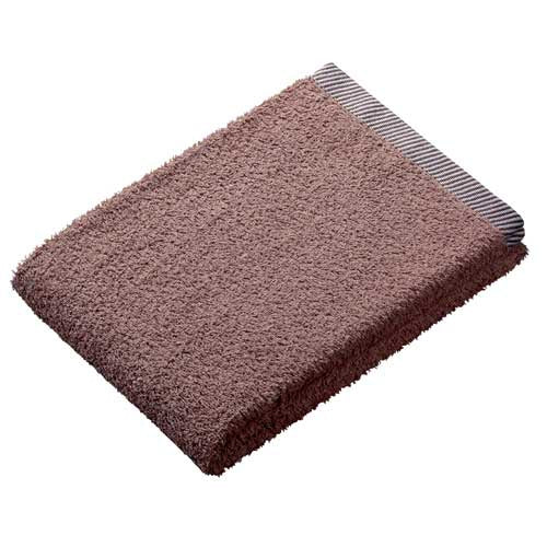 オーミケンシ ボーダー入バスタオル シルクブラウン 4957884131039