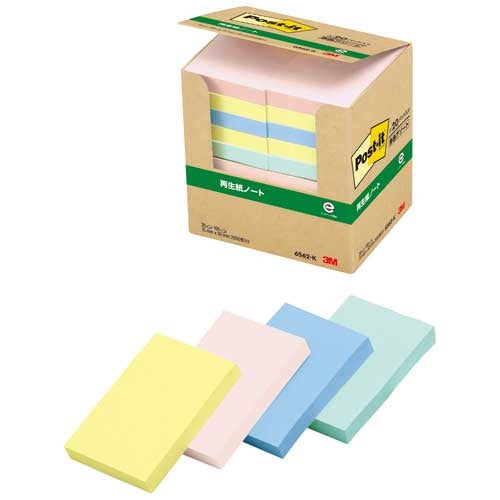 スリーエムジャパン Post-it 再生紙経費削減 6562-K 混色 4547452939473