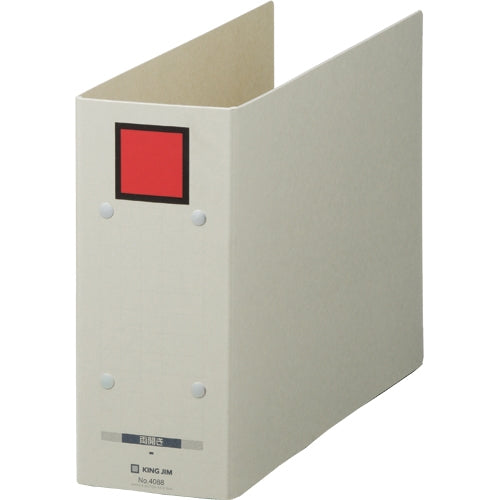 キングジム 保存ファイルドッチ 4088 A4E 80mm 灰/赤 4971660017317