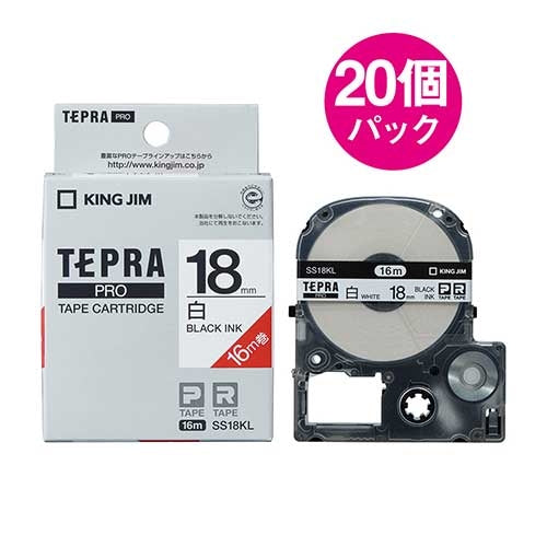 King Jim Tepra PRO Tape Long SS18KL White/Black 20 pieces 2147345065856