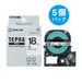 King Jim Tepra PRO Tape SS18K Weiß mit schwarzen Buchstaben 18 mm 5 Stück 2147345065900