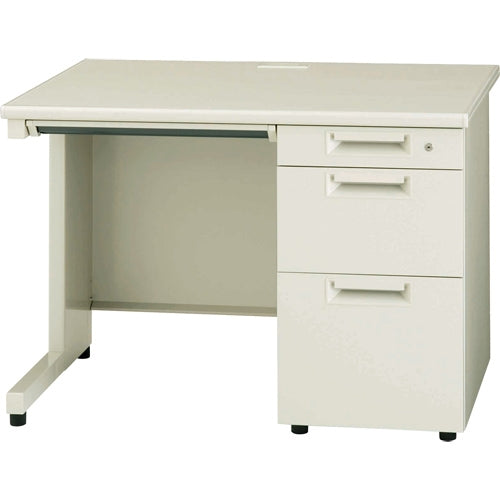 PLUS（プラス）オフィス家具 片袖机 JS-107D-3 LGY エルグレー　