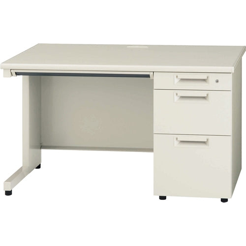 PLUS（プラス）オフィス家具 片袖机 JS-127D-3 LGY エルグレー　