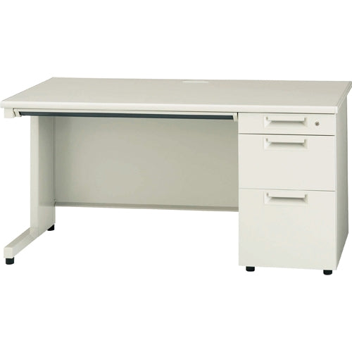 PLUS（プラス）オフィス家具 片袖机 JS-147D-3 LGY エルグレー　
