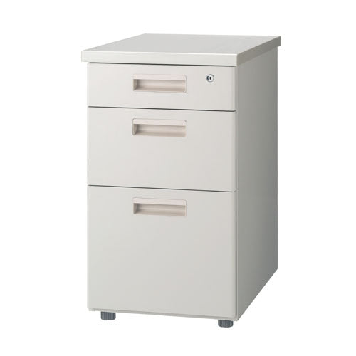 PLUS（プラス）オフィス家具 脇机3段 GT-463WTR ホワイトグレー　