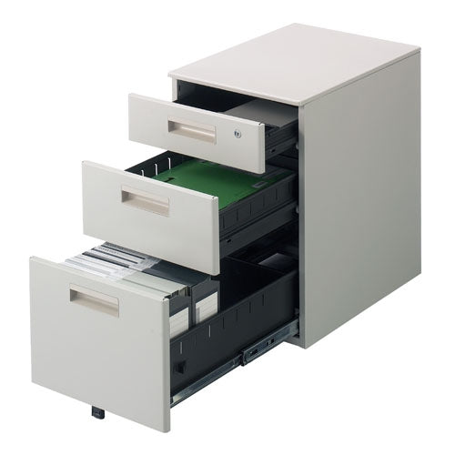 PLUS（プラス）オフィス家具 キャビネット3段 GT-463SCR WG　