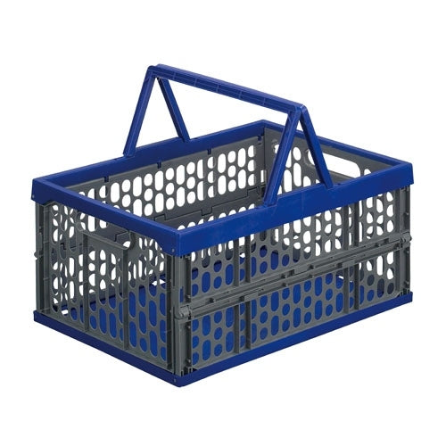 PLUS（プラス）オフィス家具 取手付オリタタミコンテナ TOC-32L 青/灰　4905009712618