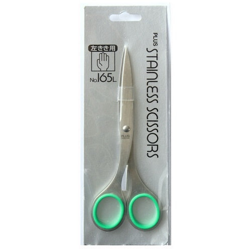 Positive stainless steel scissors NO. 165L green left-handed person