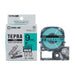 King Jim PRO Klebeband, stark klebend, SC9GW, grün mit schwarzen Buchstaben, 9 mm