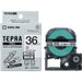 King Jim PRO tape strong adhesive SS36KW black letters on white 36mm